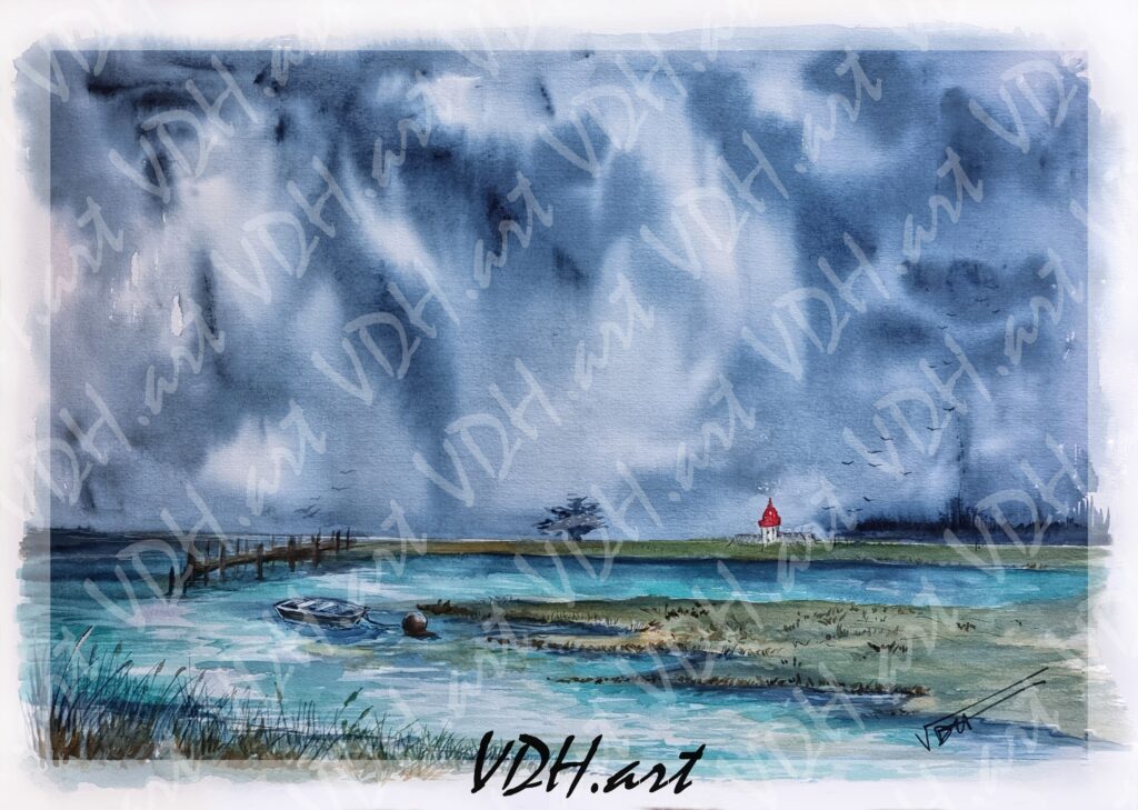 aquarelle-phare-agon-ciel-orageux-artiste-peintre-normand-cotentin-manche-normandie-vdhartstudio alt="Aquarelle, Orage sur la Pointe d’Agon, artiste Normand, Normandie, manche, Cotentin"