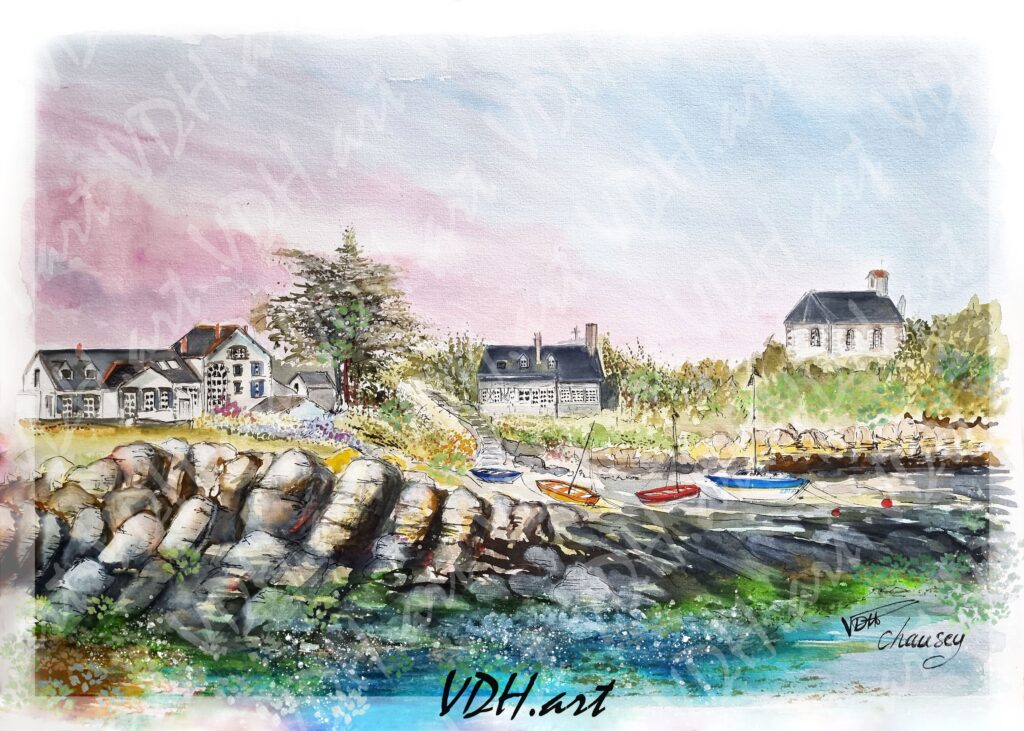 aquarelle-chausey-vdhartstudio-normandie-artiste-peintre-cotentin-manche-iles-anglo-normande